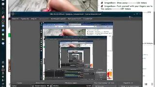 DragonBoxx дрочит красной игрушкой свою попу а пальчиками писю