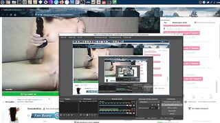 Sasha4kaKiss дрочит немного черной игрушкой, а потом пальчиками, свою писю